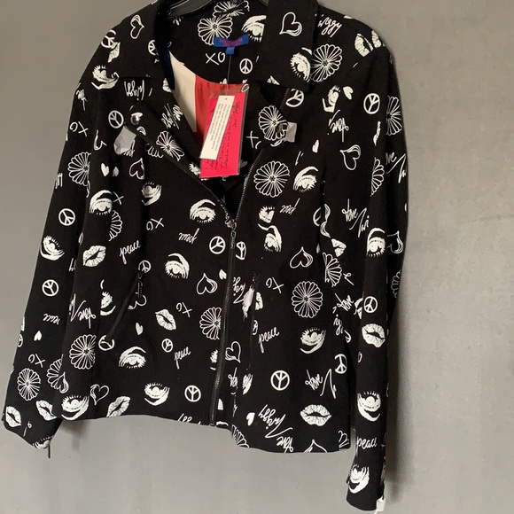 Twiggy London women’s graphic print motto jacket - Picture 2 of 10